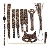 SM leopard print   eye masks handcuffs